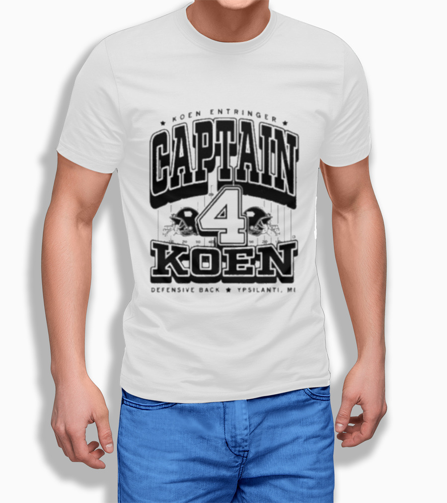 Koen Entringer Captain 4 Iowa Hawkeyes Defensive Back Ypsilanti MI T-Shirt