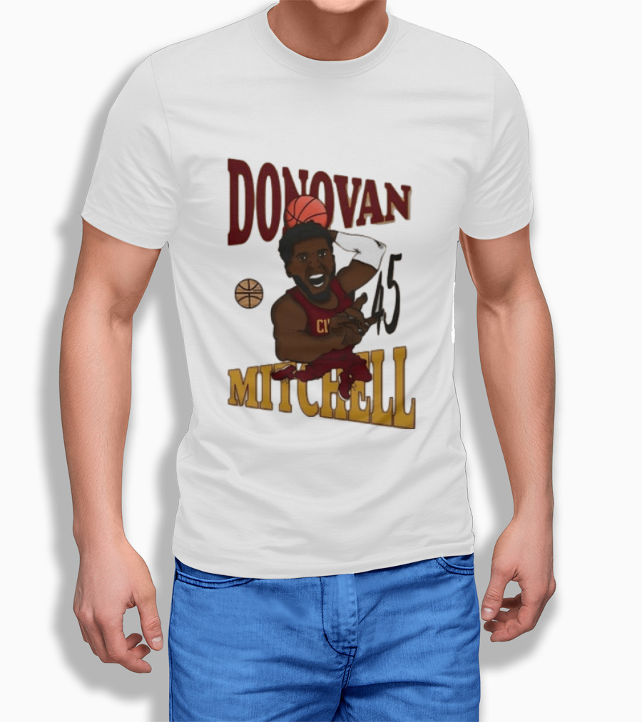 Donovan Mitchell Cleveland Cavaliers Basketball Number 45 Dunking T-Shirt