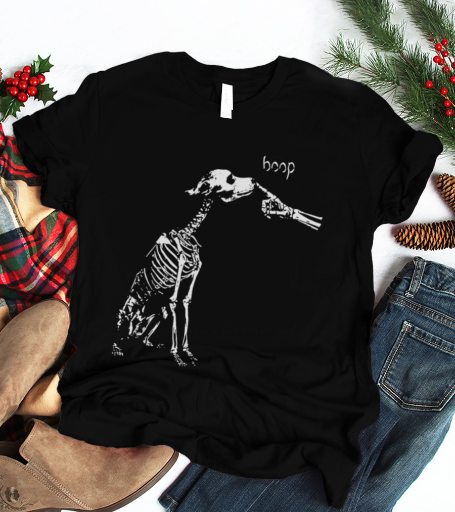 Skeleton Dog Boop Spooky Halloween Skeleton Boop T-Shirt