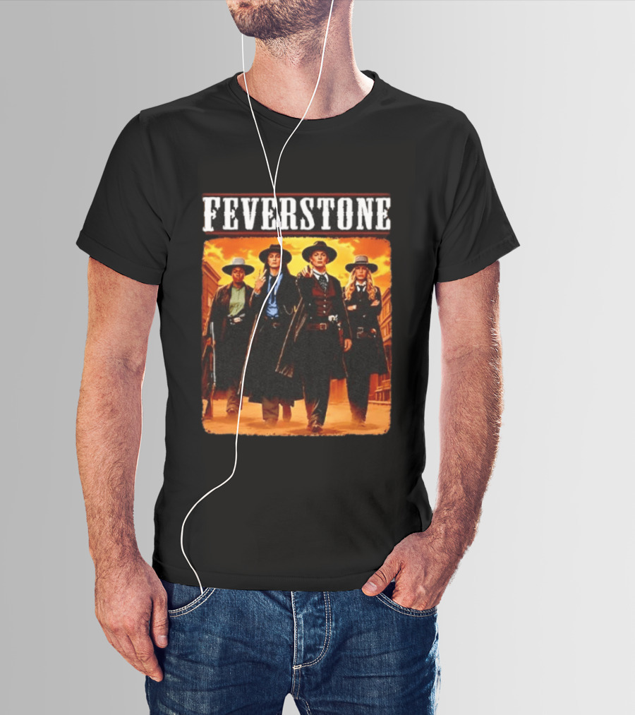 Feverstone Western Outlaws Indiana Fever WNBA Players As Gunfighter Team T-Shirt