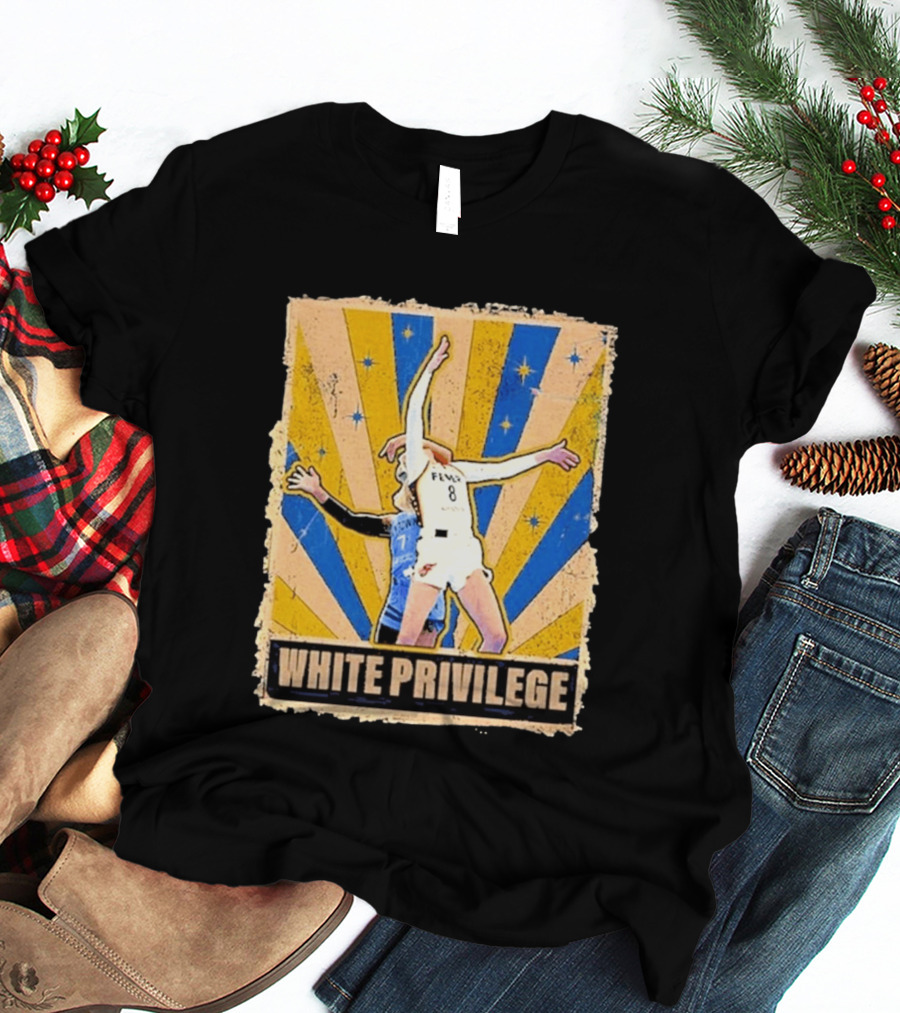 White Privilege Basketball Collision Moment Blue Yellow Starburst T-Shirt