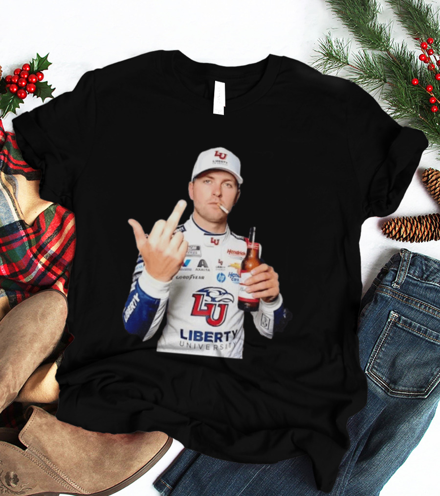 William Byron Liberty University Middle Finger Hendrick Motorsports NASCAR T-Shirt