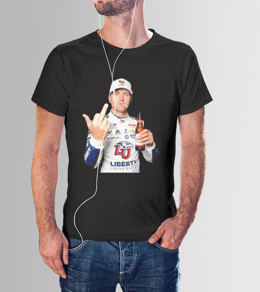 William Byron Liberty University Middle Finger Hendrick Motorsports NASCAR T-Shirt
