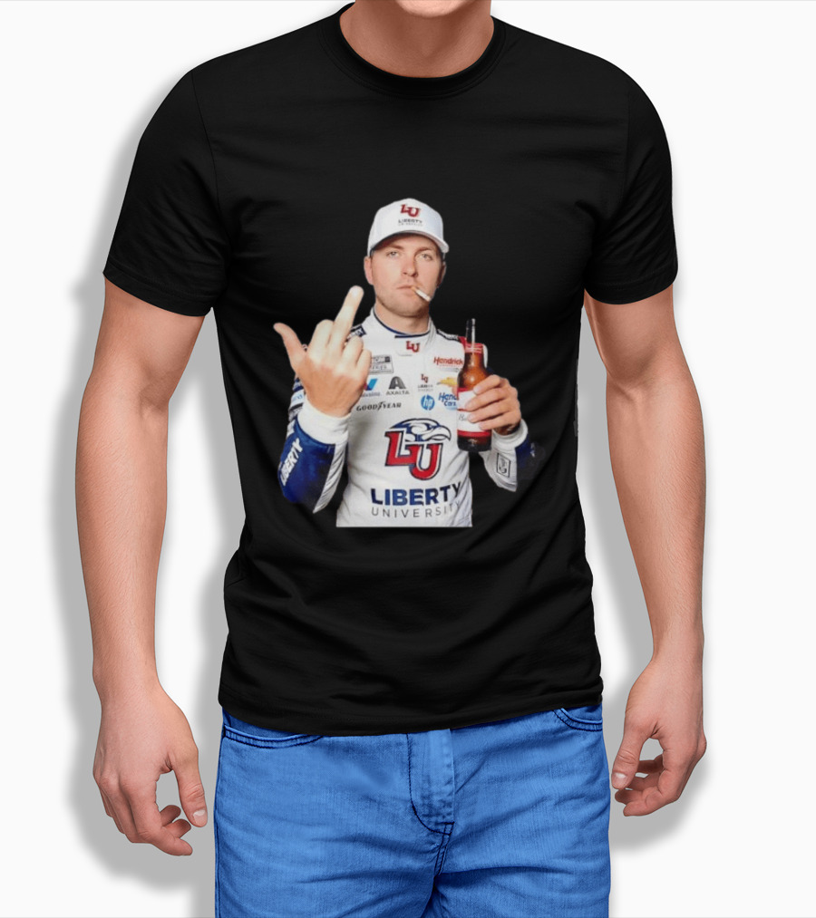 William Byron Liberty University Middle Finger Hendrick Motorsports NASCAR T-Shirt