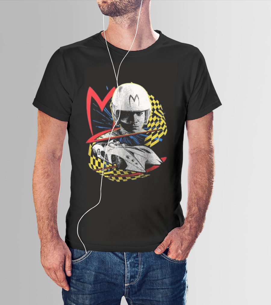 World Racing League WRL Speed Racer Mach 5 Checkered Flag Racing T-Shirt