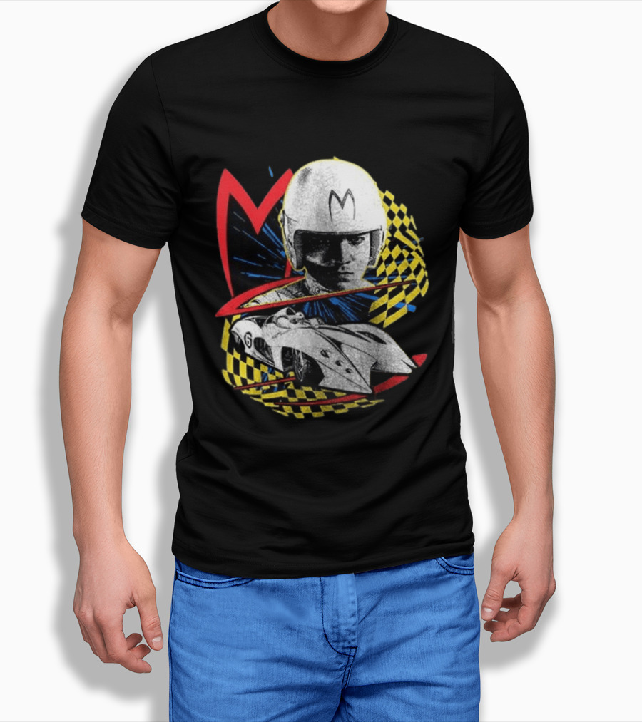 World Racing League WRL Speed Racer Mach 5 Checkered Flag Racing T-Shirt