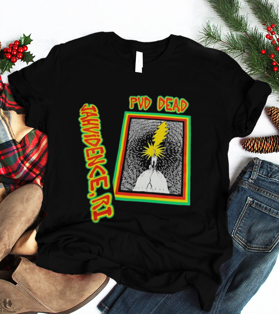 PVD Dead Jahvidence RI Providence Graphic Lightning Bolt T-Shirt