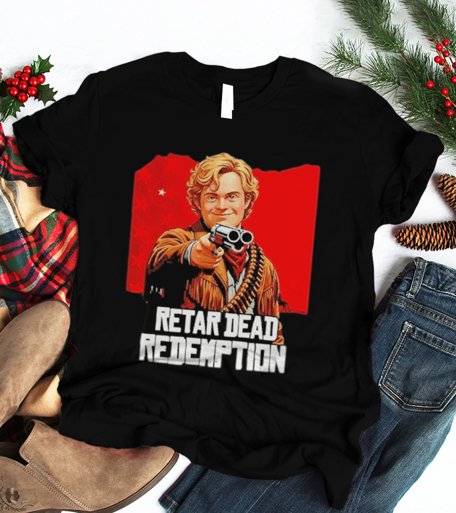 Retar Dead Redemption Western Cowboy And Revolver T-Shirt