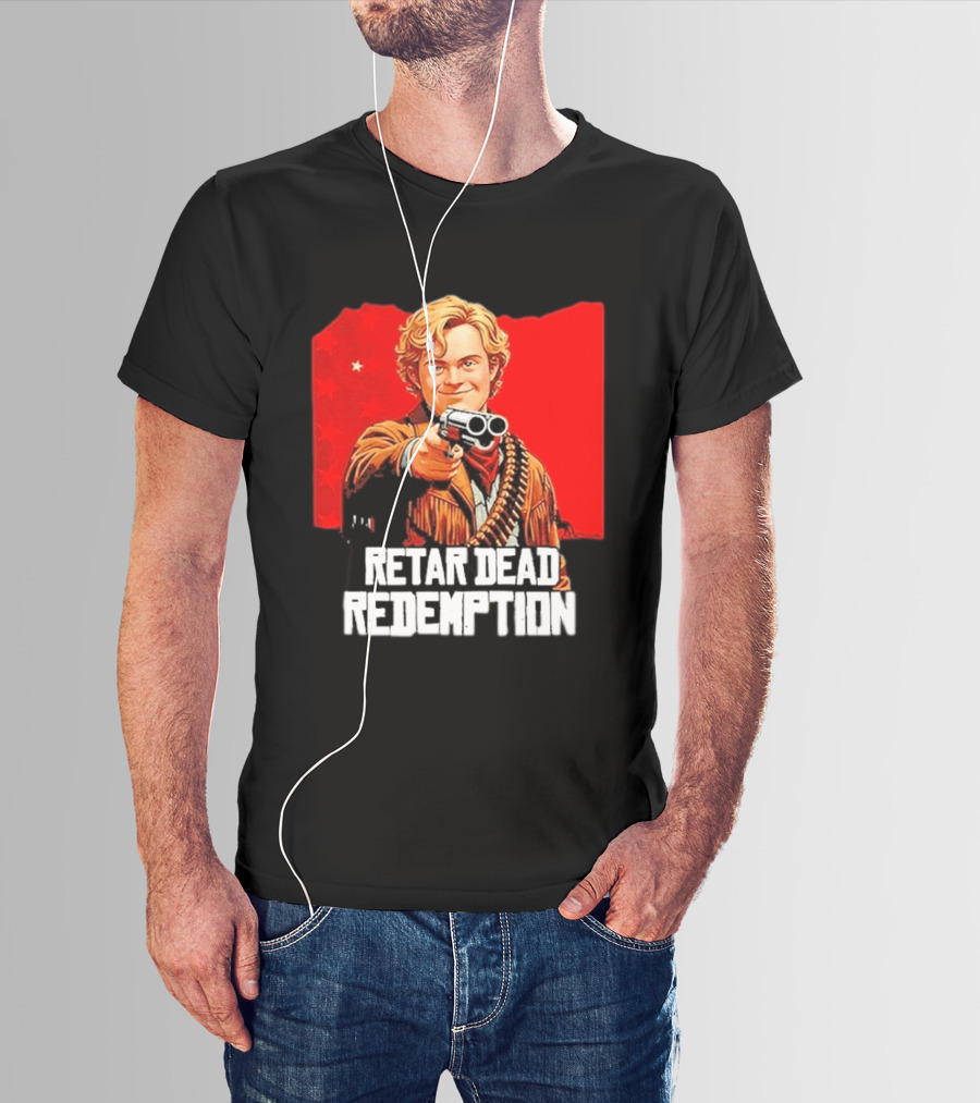 Retar Dead Redemption Western Cowboy And Revolver T-Shirt