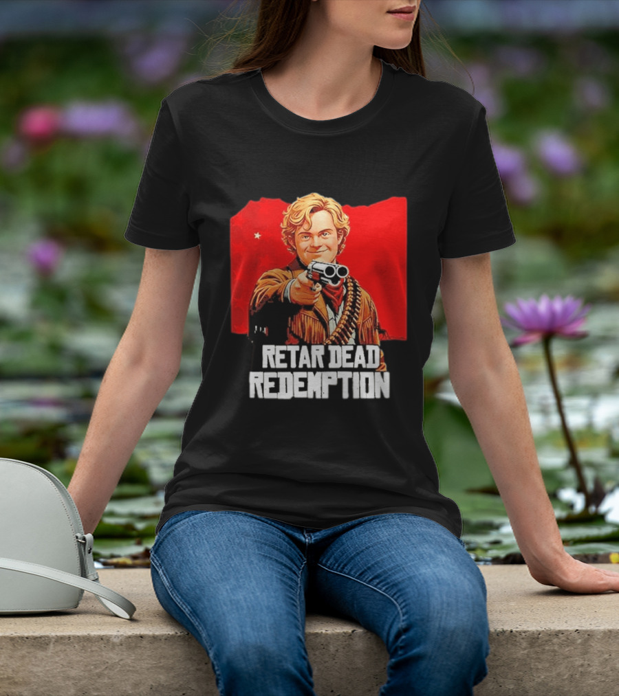 Retar Dead Redemption Western Cowboy And Revolver T-Shirt