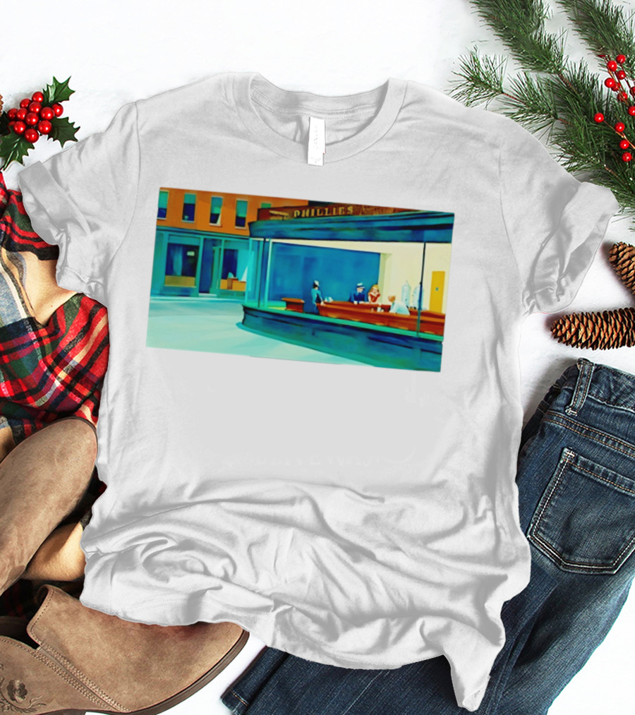 Philly Diner Institute Chicago Edward Hopper Scene T-Shirt