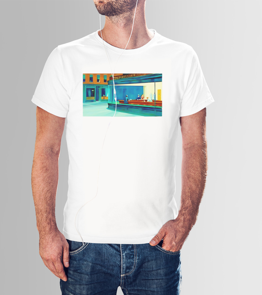 Philly Diner Institute Chicago Edward Hopper Scene T-Shirt