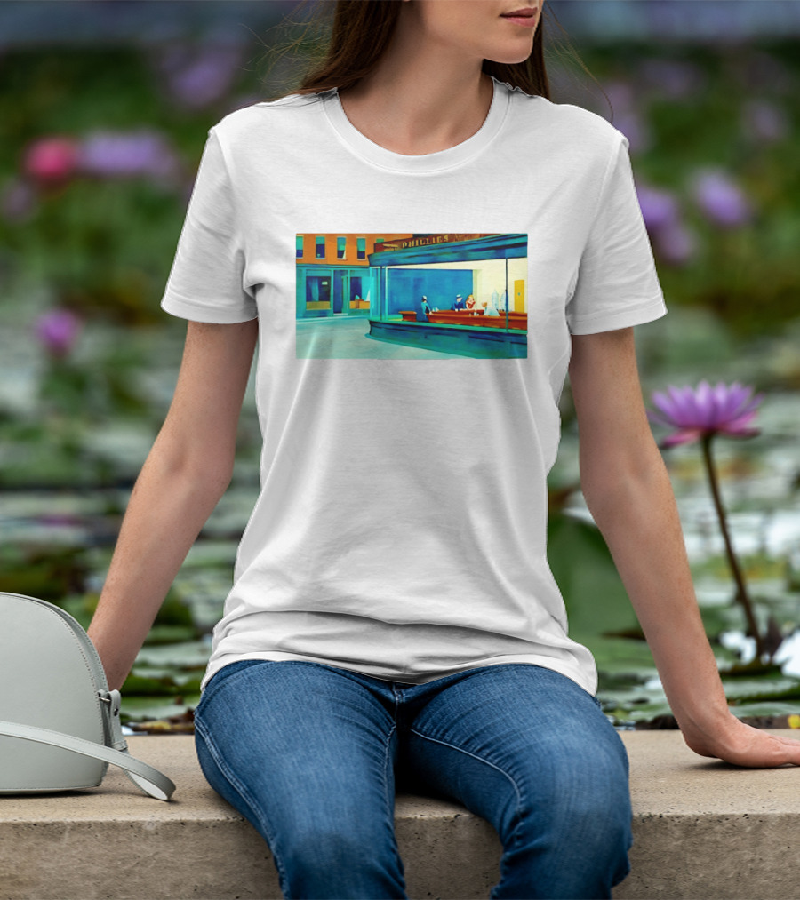 Philly Diner Institute Chicago Edward Hopper Scene T-Shirt