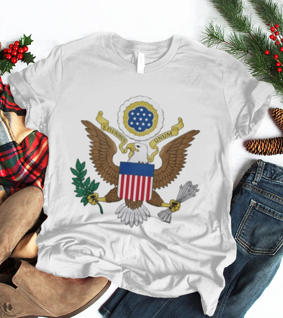 E Pluribus Unum United States Great Seal Bald Eagle Shield Stars T-Shirt