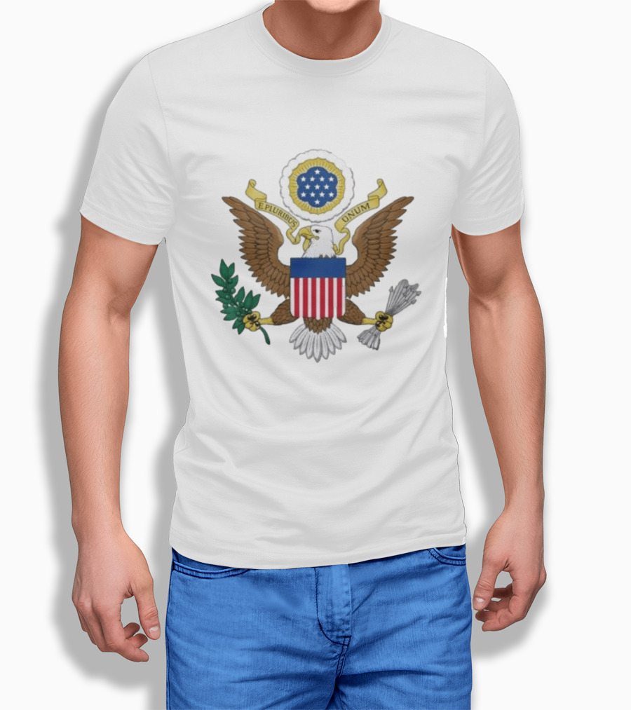 E Pluribus Unum United States Great Seal Bald Eagle Shield Stars T-Shirt