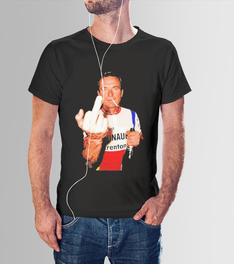Bernard Hinault Tour De France Cigarette Beer Middle Finger T-Shirt