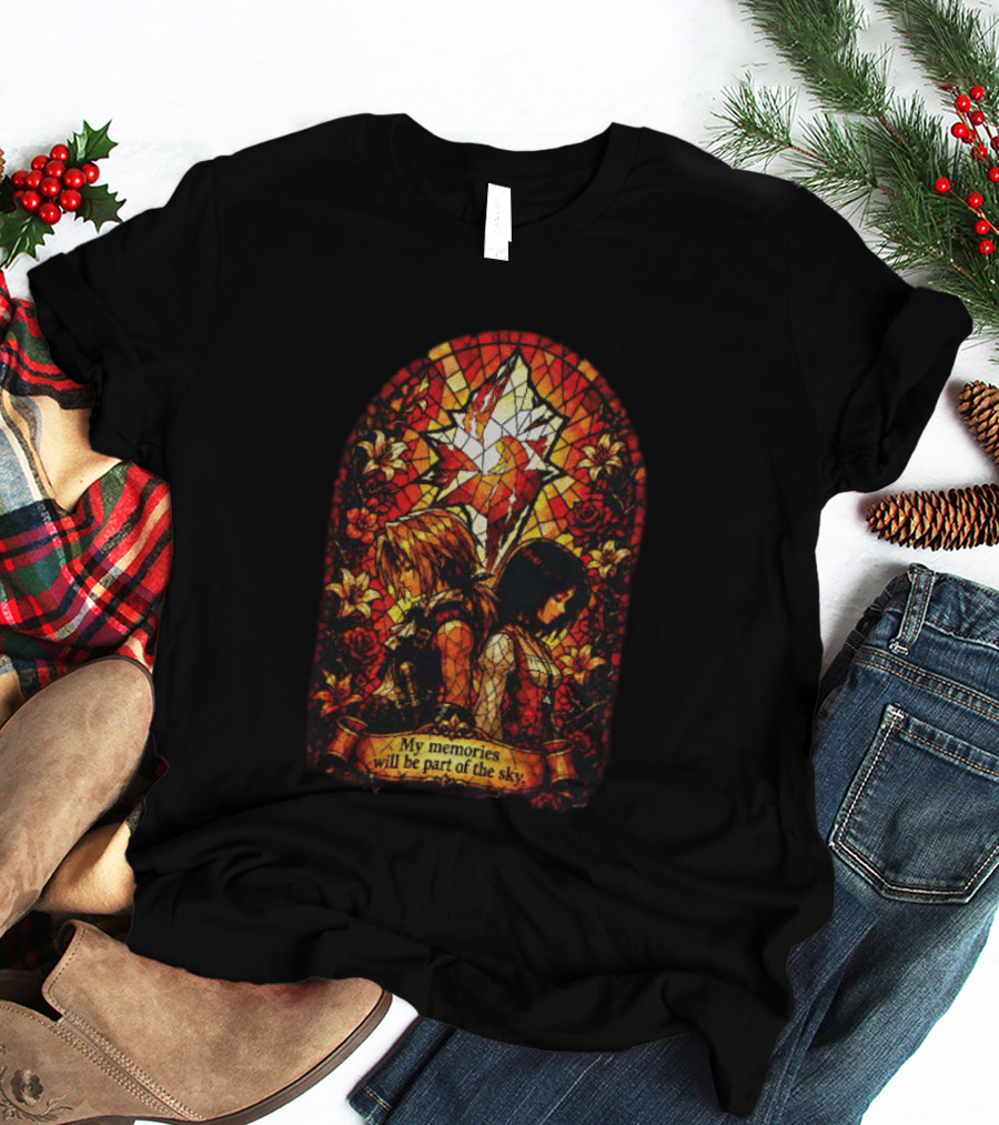 Final Fantasy Stained Glass Zidane And Garnet My Memories Will Be Part Of The Sky T-Shirt