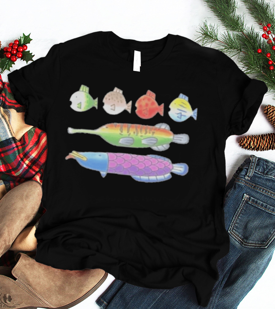 Fishing Minigame Fish Colorful Cartoon T-Shirt