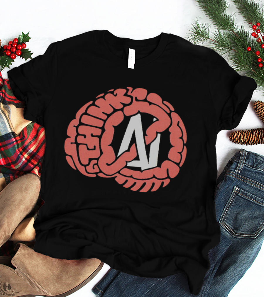 Think AI Brain Concept With Neural Network Influence T-Shirt