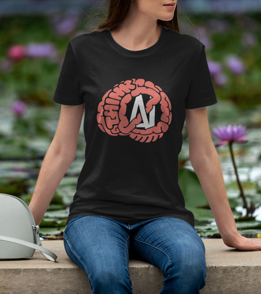Think AI Brain Concept With Neural Network Influence T-Shirt