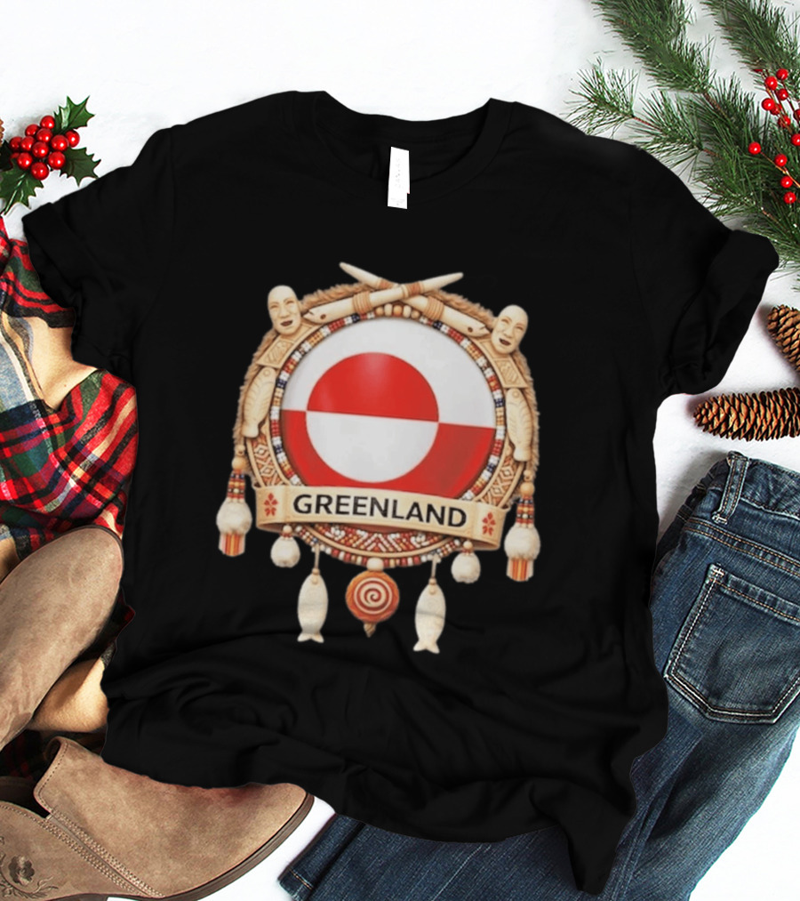 Greenland Native Heritage Circle Emblem Celebrating Cultural T-Shirt