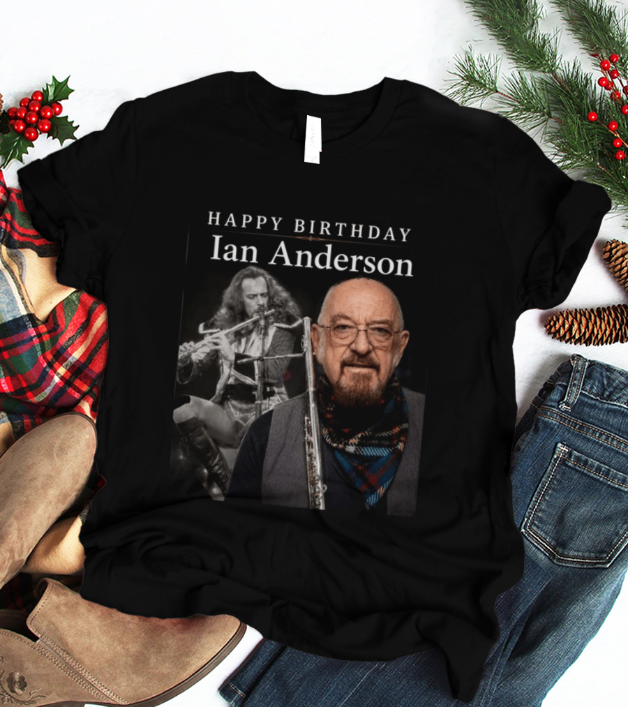 Ian Anderson Birthday Celebration Flute Iconic Musician T-Shirt