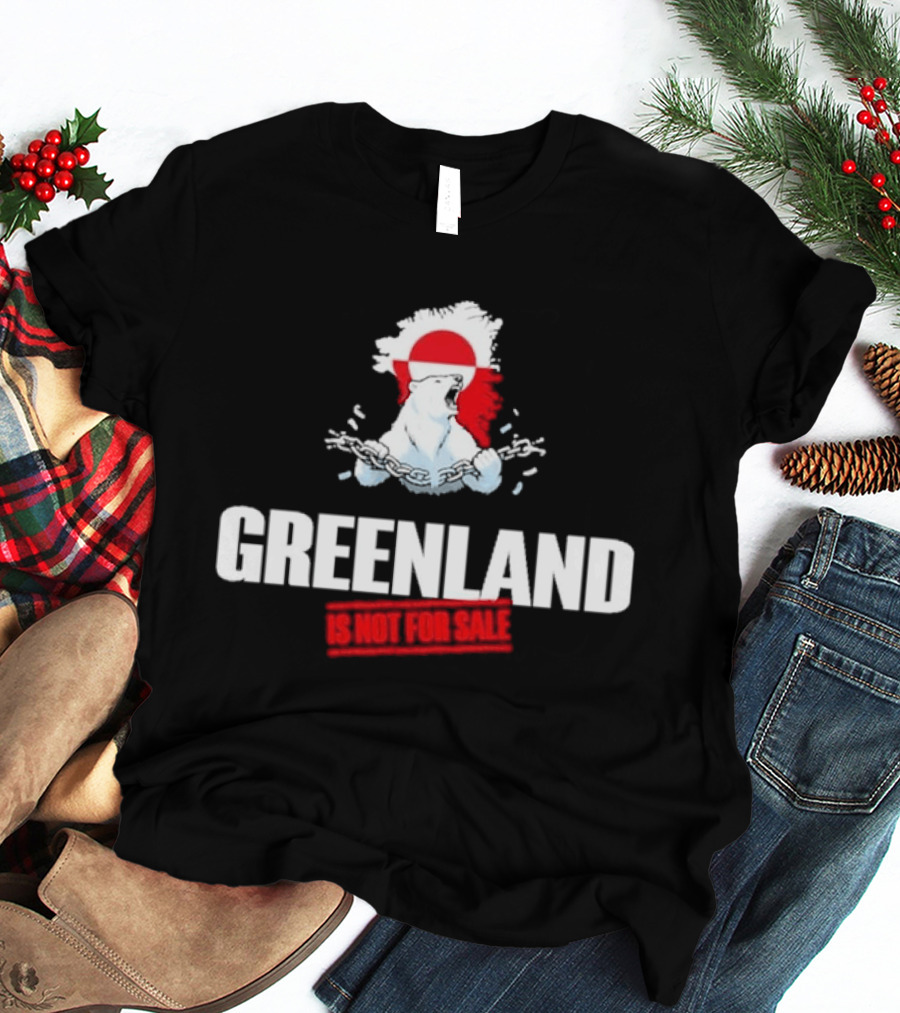 Greenland Is Not For Sale Polar Bear Art With Red Circle T-Shirt