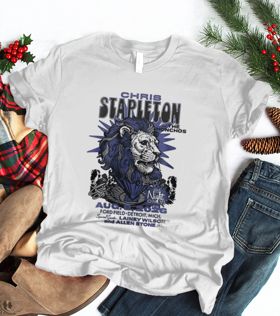 Chris Stapleton Detroit Lions August 2023 Ft The Honchos One Night Only T-Shirt