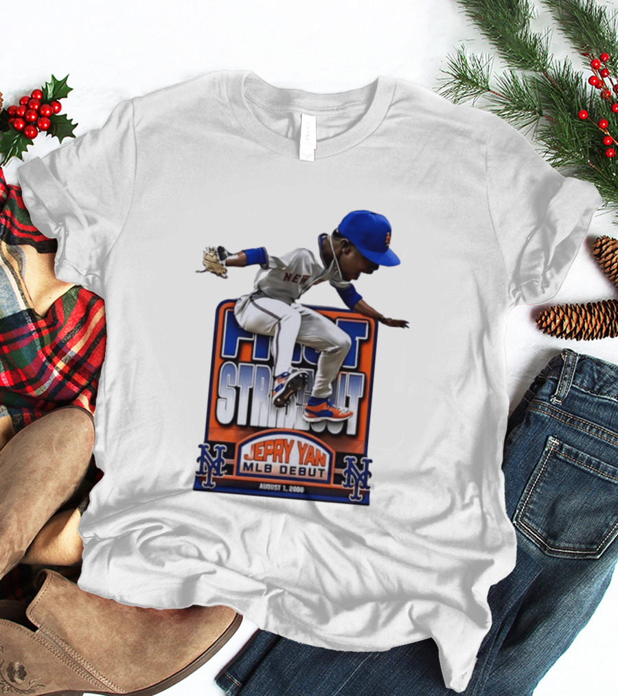 New York Mets Jepry Yan MLB Debut First Strikeout August 1 2008 T-Shirt