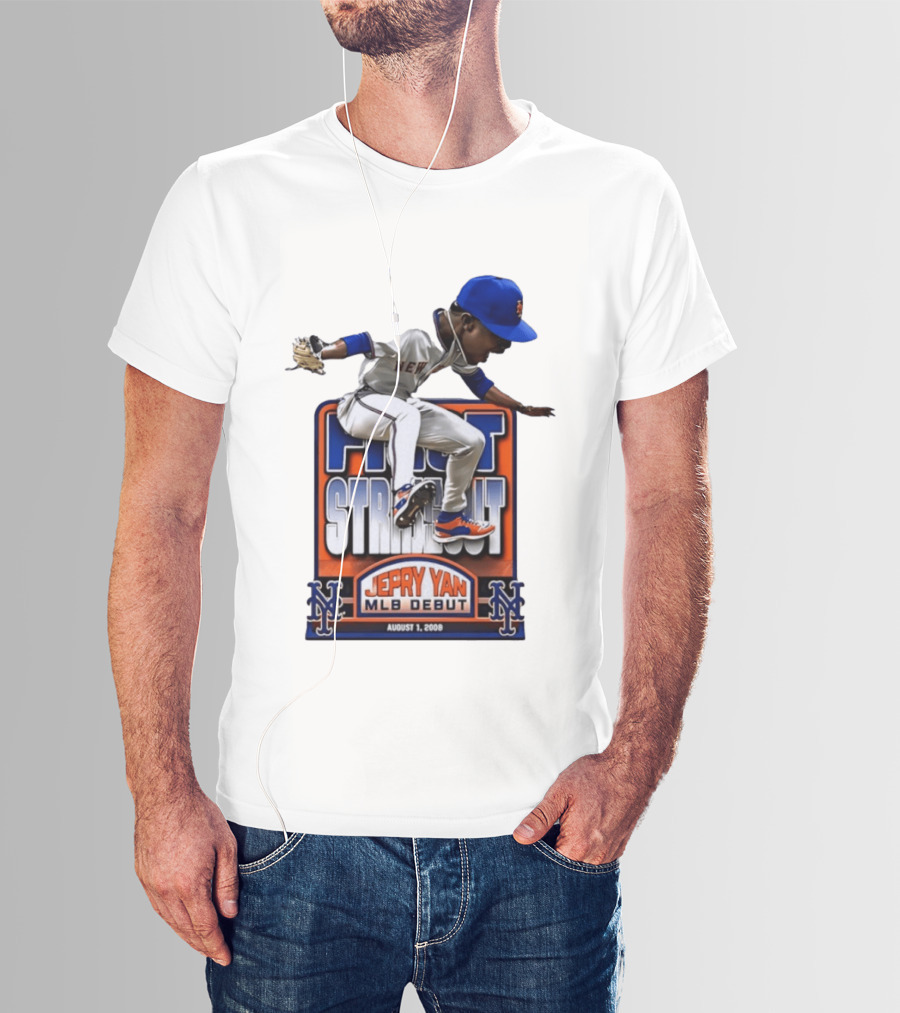 New York Mets Jepry Yan MLB Debut First Strikeout August 1 2008 T-Shirt