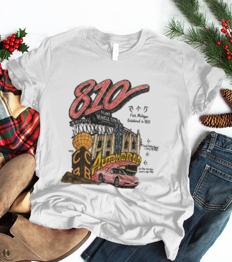 810 Flint Vehicle City Autoworld Grand Fountain Capitol Theatre McDonald's 810 Day Meal T-Shirt