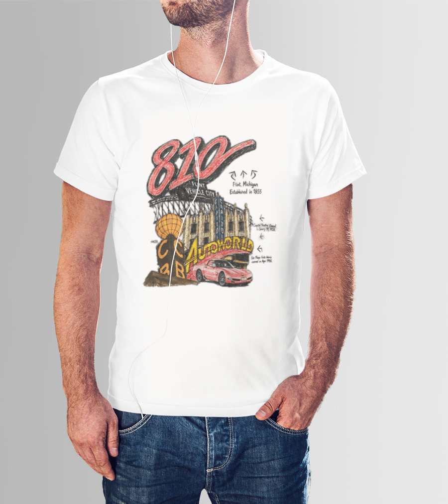 810 Flint Vehicle City Autoworld Grand Fountain Capitol Theatre McDonald's 810 Day Meal T-Shirt