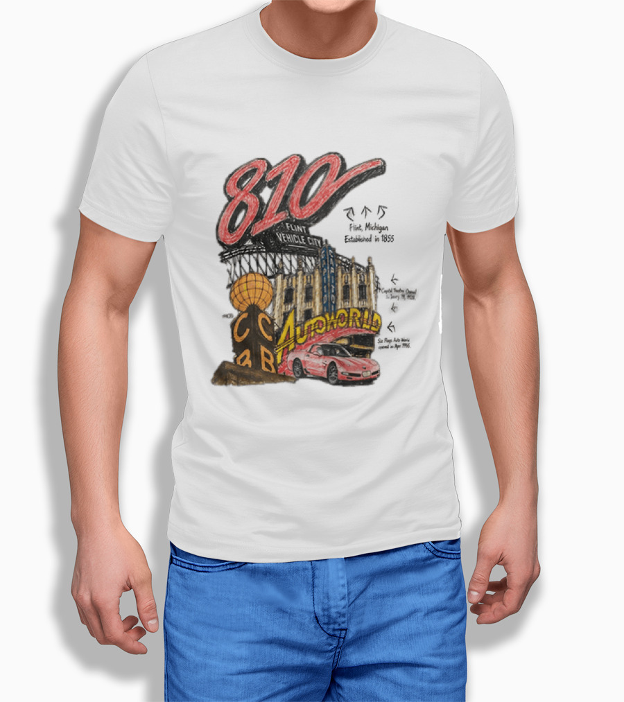 810 Flint Vehicle City Autoworld Grand Fountain Capitol Theatre McDonald's 810 Day Meal T-Shirt