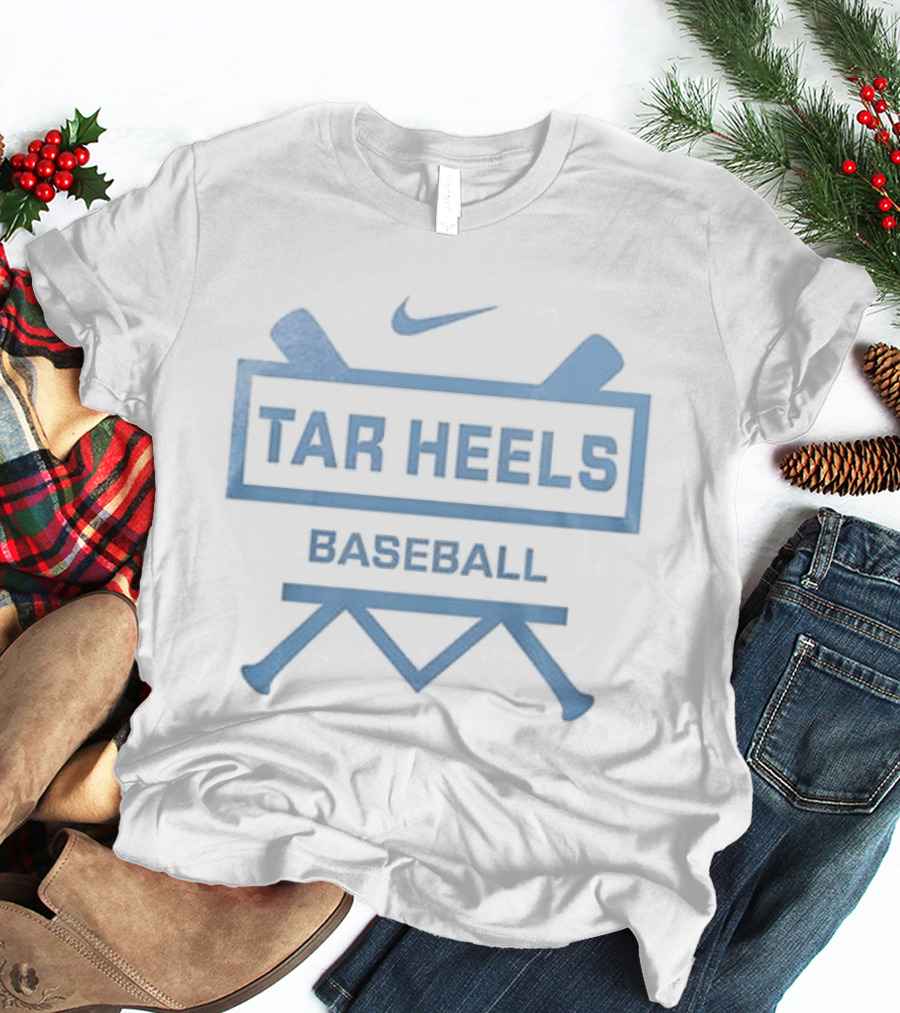 North Carolina Tar Heels Baseball Nike Logo Let's Go T-Shirt