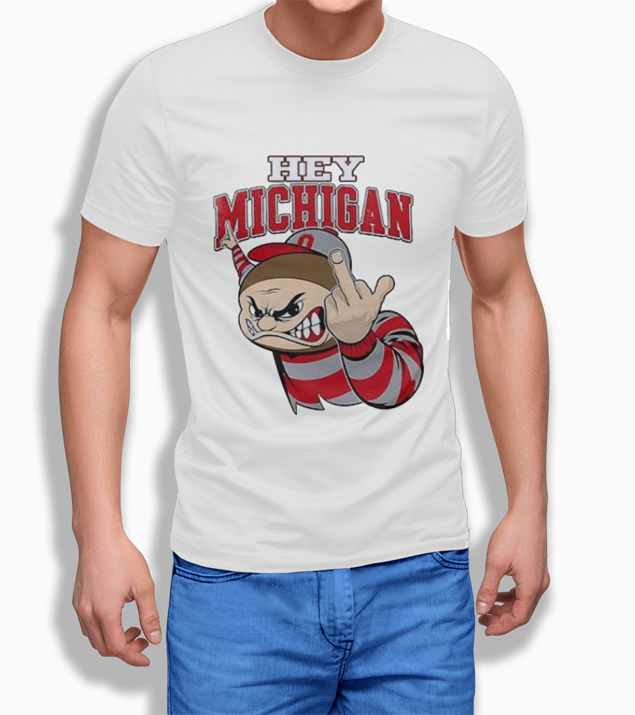 Ohio State Buckeyes Hey Michigan Middle Finger T-Shirt