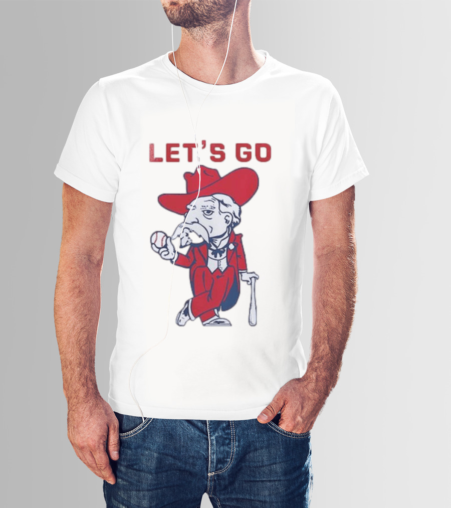 Ole Miss Rebel Mascot Let's Go Baseball T-Shirt