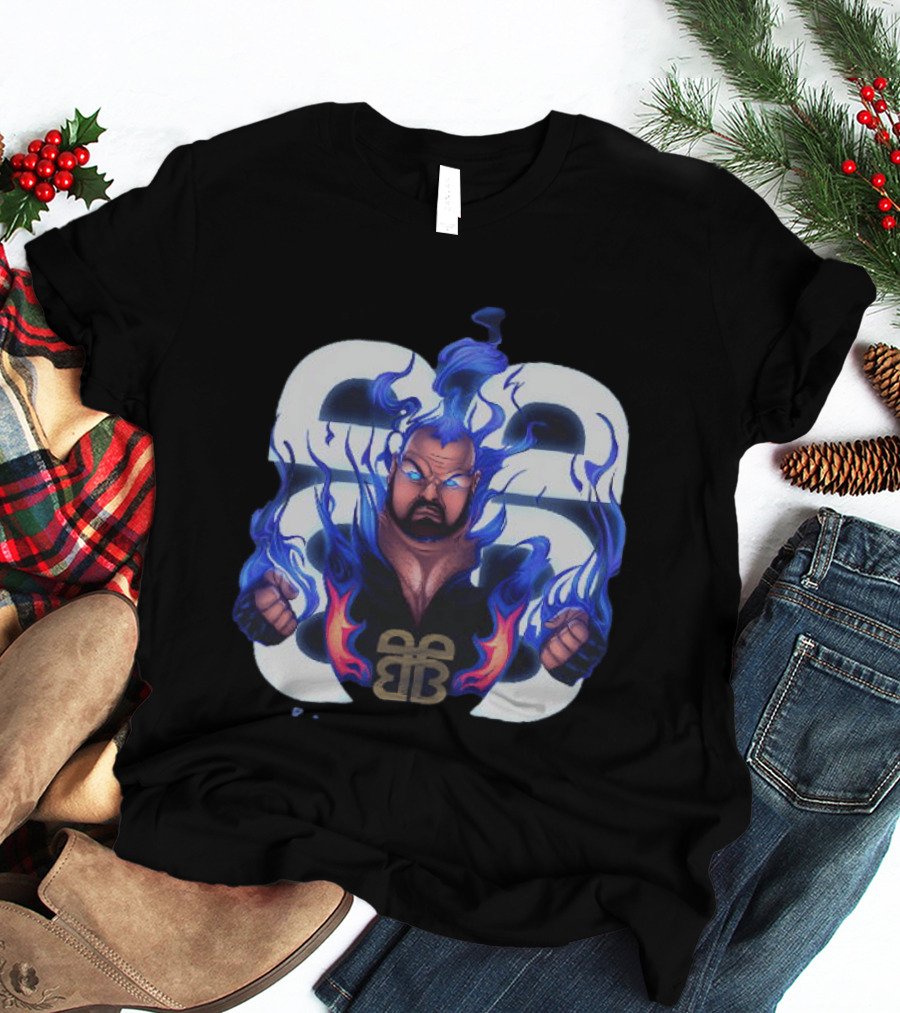 Bam Bam Bigelow WWE Flames New Jersey Devils Pro Wrestling T-Shirt