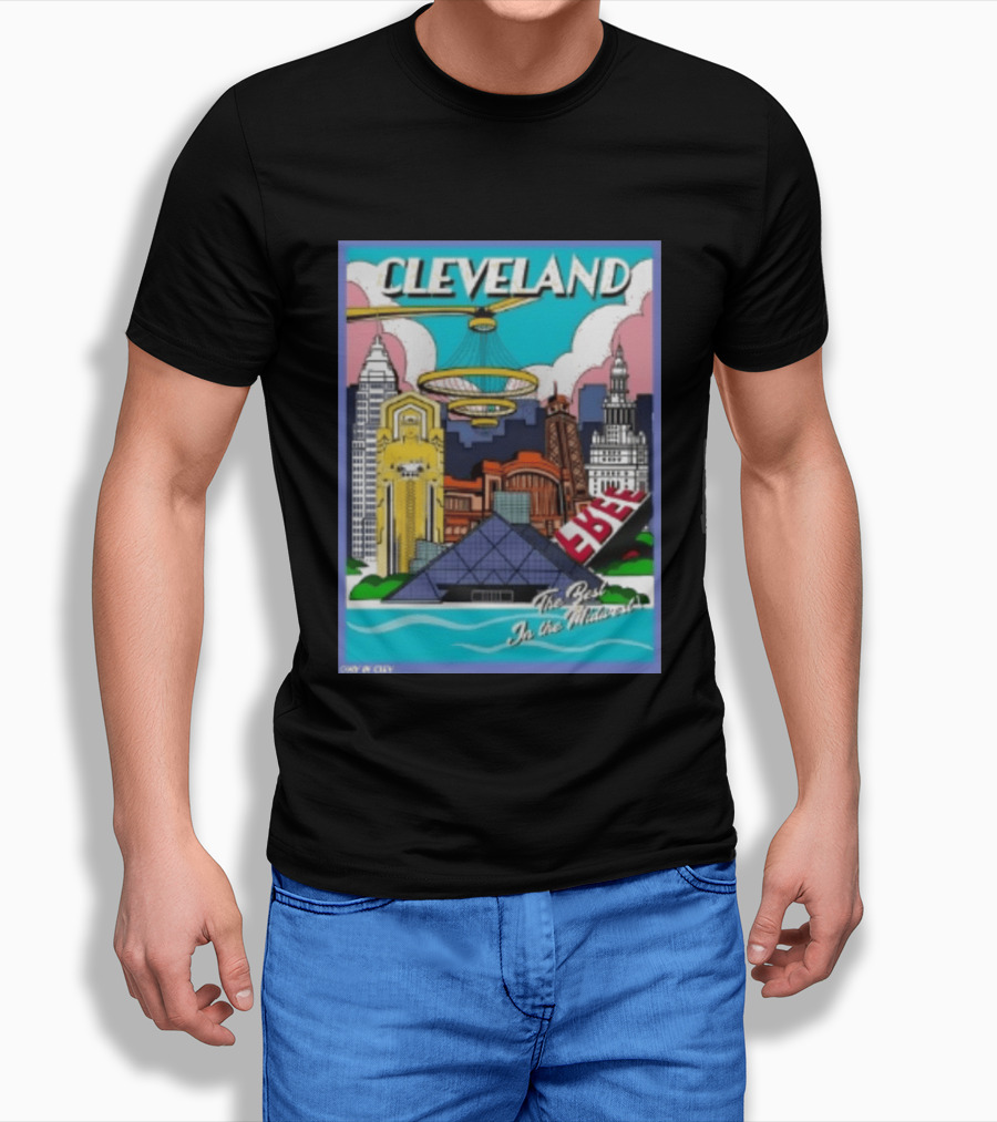 Cleveland The Best In The Midwest Only In City Skyline T-Shirt