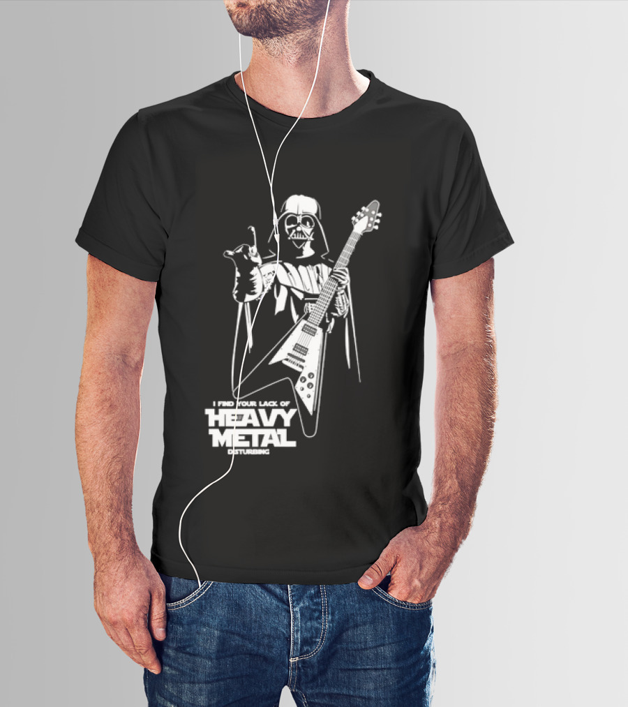 Darth Vader I Find Your Lack Of Heavy Metal Disturbing Guitar Jedi Star Wars T-Shirt