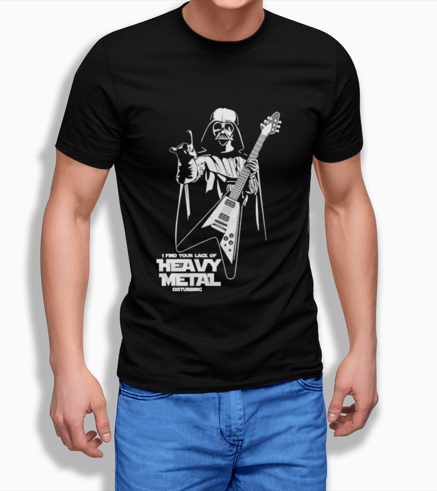 Darth Vader I Find Your Lack Of Heavy Metal Disturbing Guitar Jedi Star Wars T-Shirt