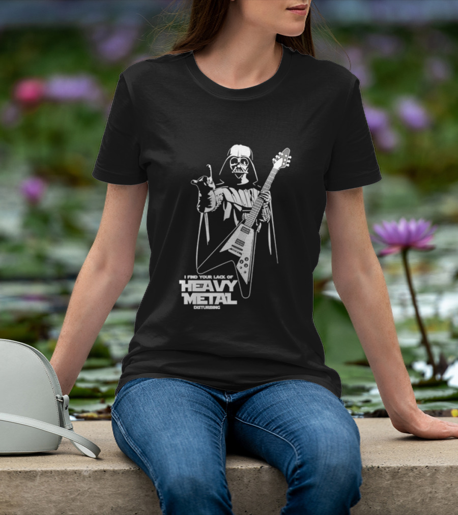 Darth Vader I Find Your Lack Of Heavy Metal Disturbing Guitar Jedi Star Wars T-Shirt