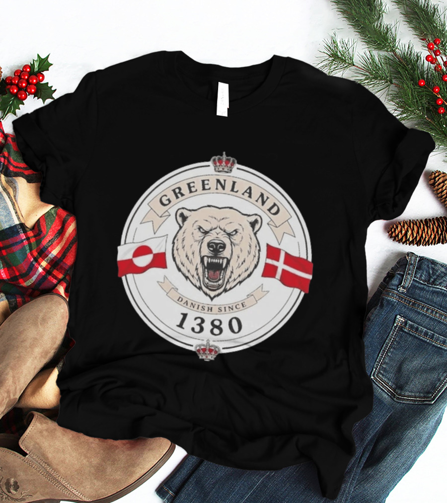 Greenland Danish Since 1380 Polar Bear Flags T-Shirt