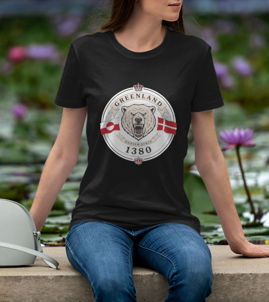 Greenland Danish Since 1380 Polar Bear Flags T-Shirt