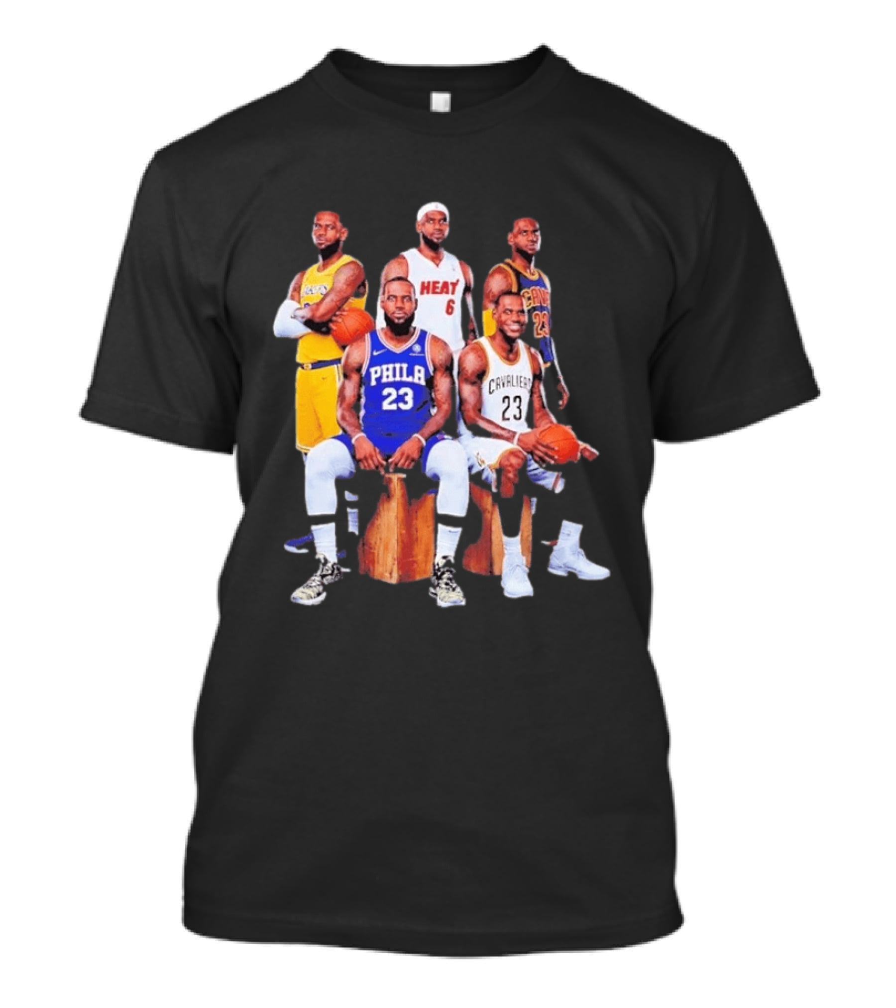 Lebron James 76ers Lakers Heat Cavaliers Basketball Player Iconic Jerseys 2026 T-Shirt