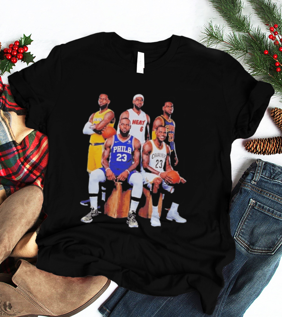 Lebron James 76ers Lakers Heat Cavaliers Basketball Player Iconic Jerseys 2026 T-Shirt
