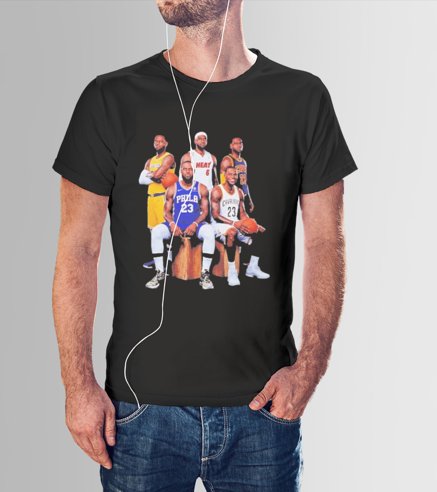 Lebron James 76ers Lakers Heat Cavaliers Basketball Player Iconic Jerseys 2026 T-Shirt