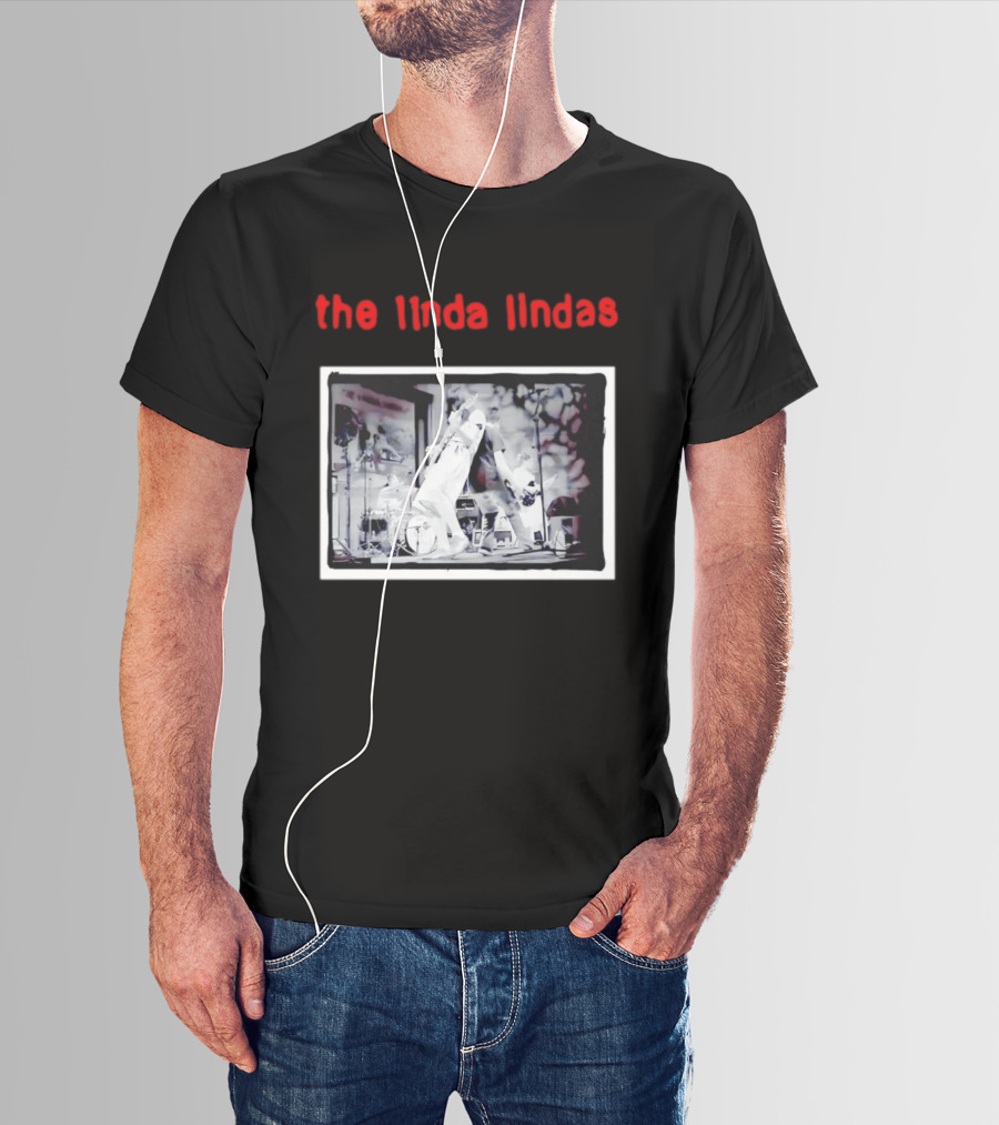 The Linda Lindas Live Performance Punk Rock Black And White Stage Scene T-Shirt