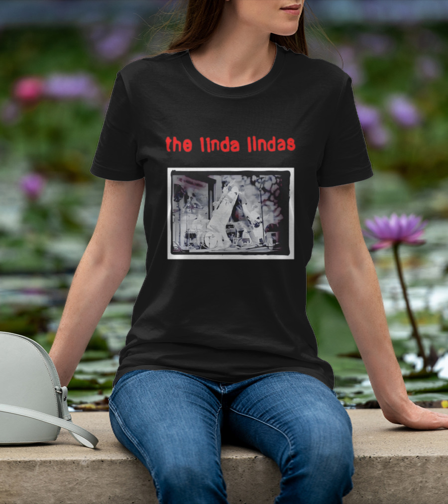 The Linda Lindas Live Performance Punk Rock Black And White Stage Scene T-Shirt