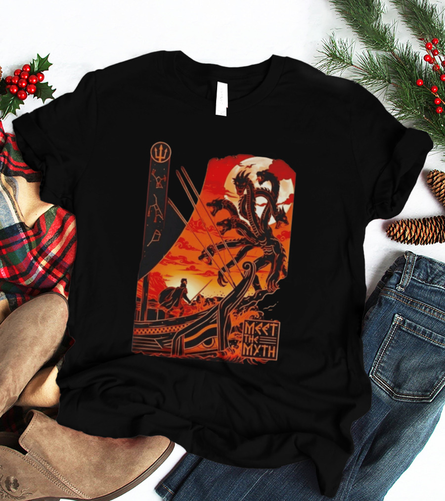 Meet The Myth Hydra Greek Mythology Hercules Dramatic Battle Scene T-Shirt