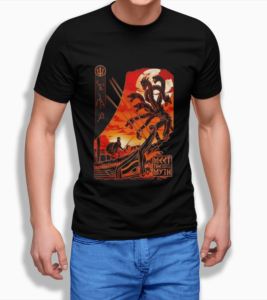 Meet The Myth Hydra Greek Mythology Hercules Dramatic Battle Scene T-Shirt